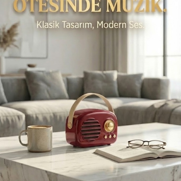 ® Yeni Ürün Nostaljik Retro Bluetooth HoparlörFM Radyo, USB ve Bluetooth Kablosuz Hoparlör